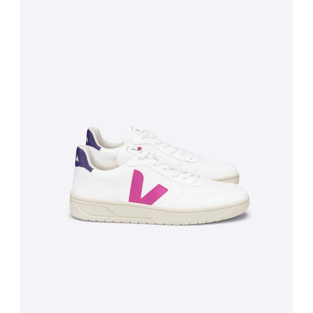 Veja V-10 CWL Women\'s Shoes White/Purple | CA 580TCE